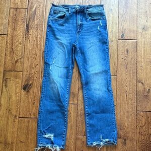 Distressed Risen Blue Jeans
